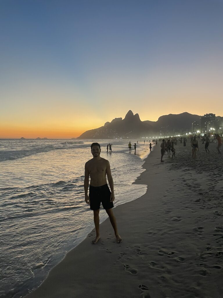 Sunset at Ipanema Beach in Rio de Janeiro, Brazil
