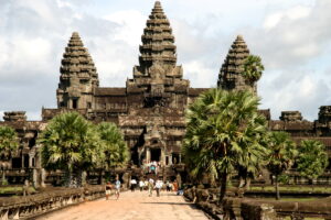 Angkor Wat, the main attraction and most famous temple at Angkor Archaeological Park