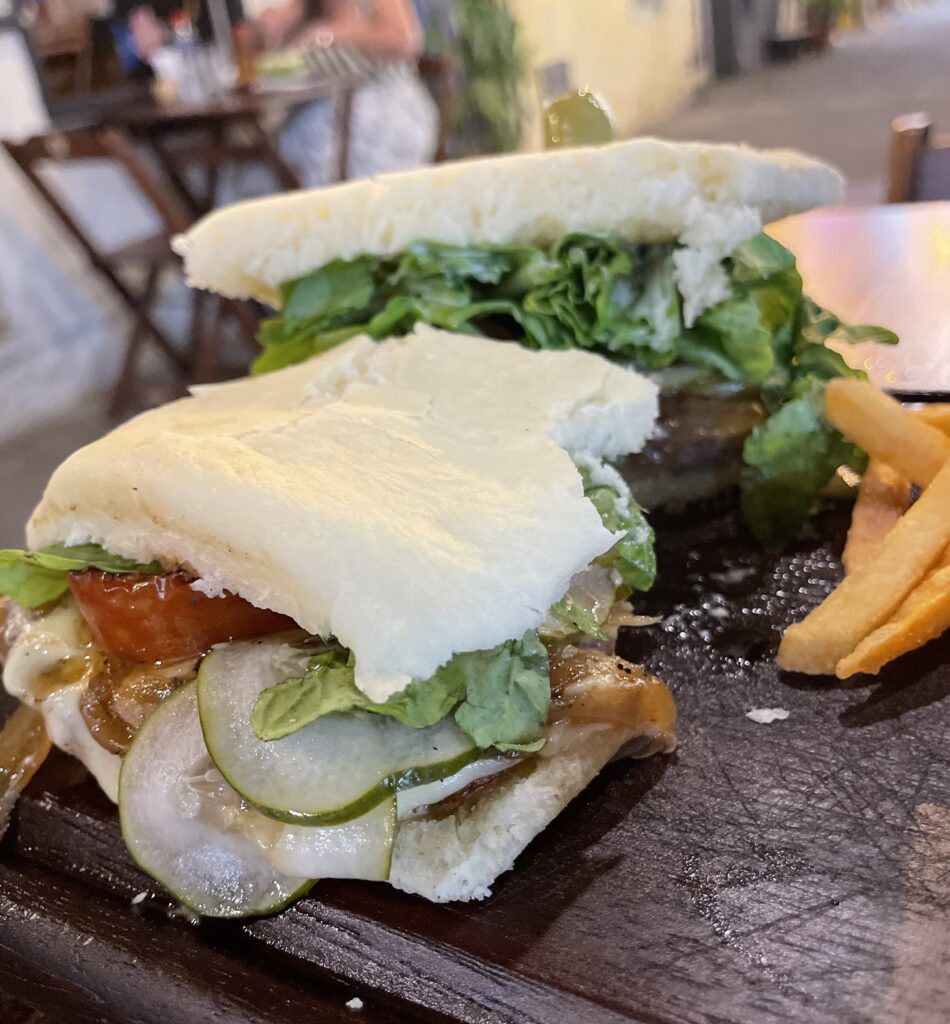 Sandwhich from El Sito restaurant in Itacaré, Bahaia, Brazil