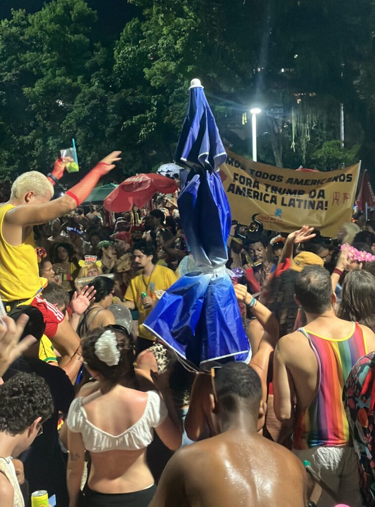 A packed bloco, or open air street party for Carnival in Rio de Janeiro