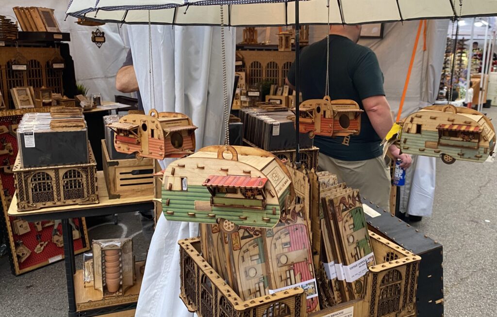 Some art pieces at a street festival in Chicago
