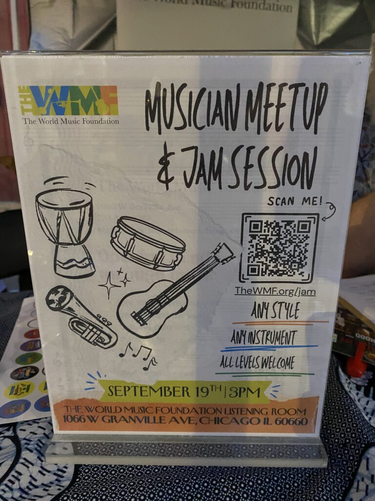 An ad for a music meetup in Chicago