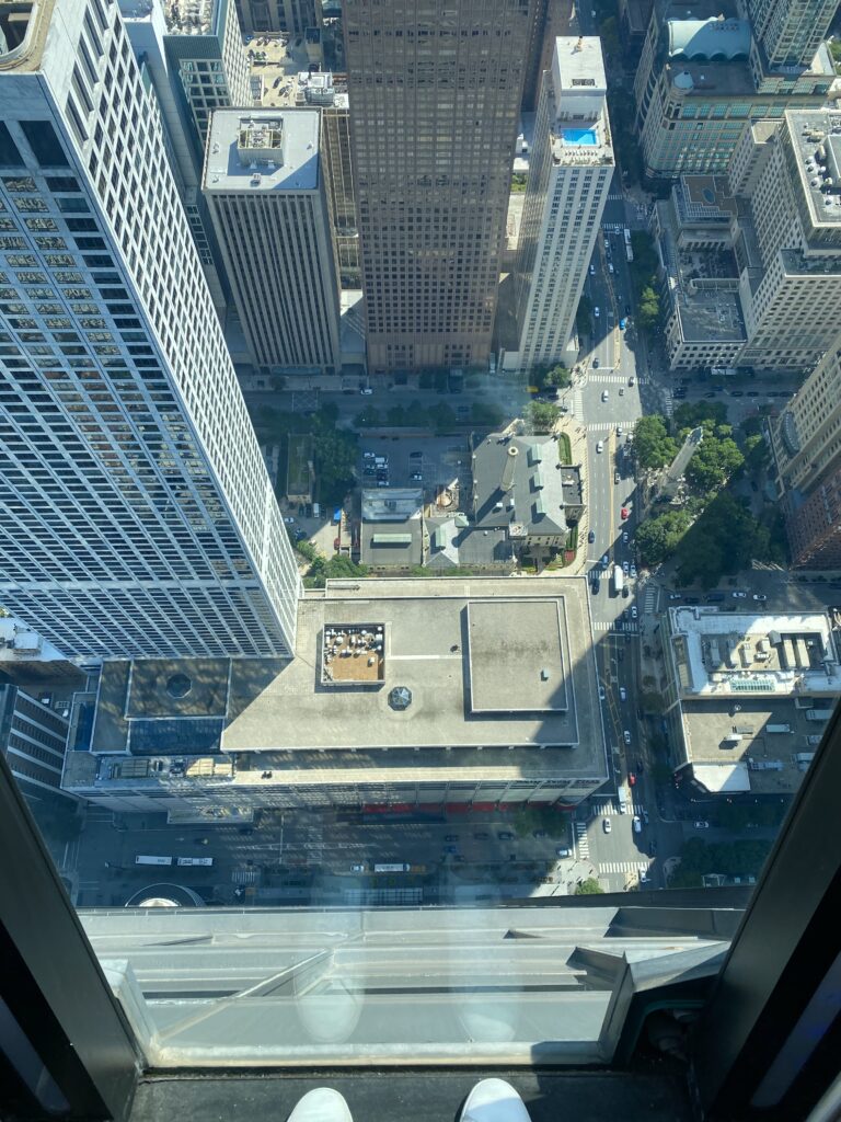 A view from TILT at the observation deck 360 Chicago