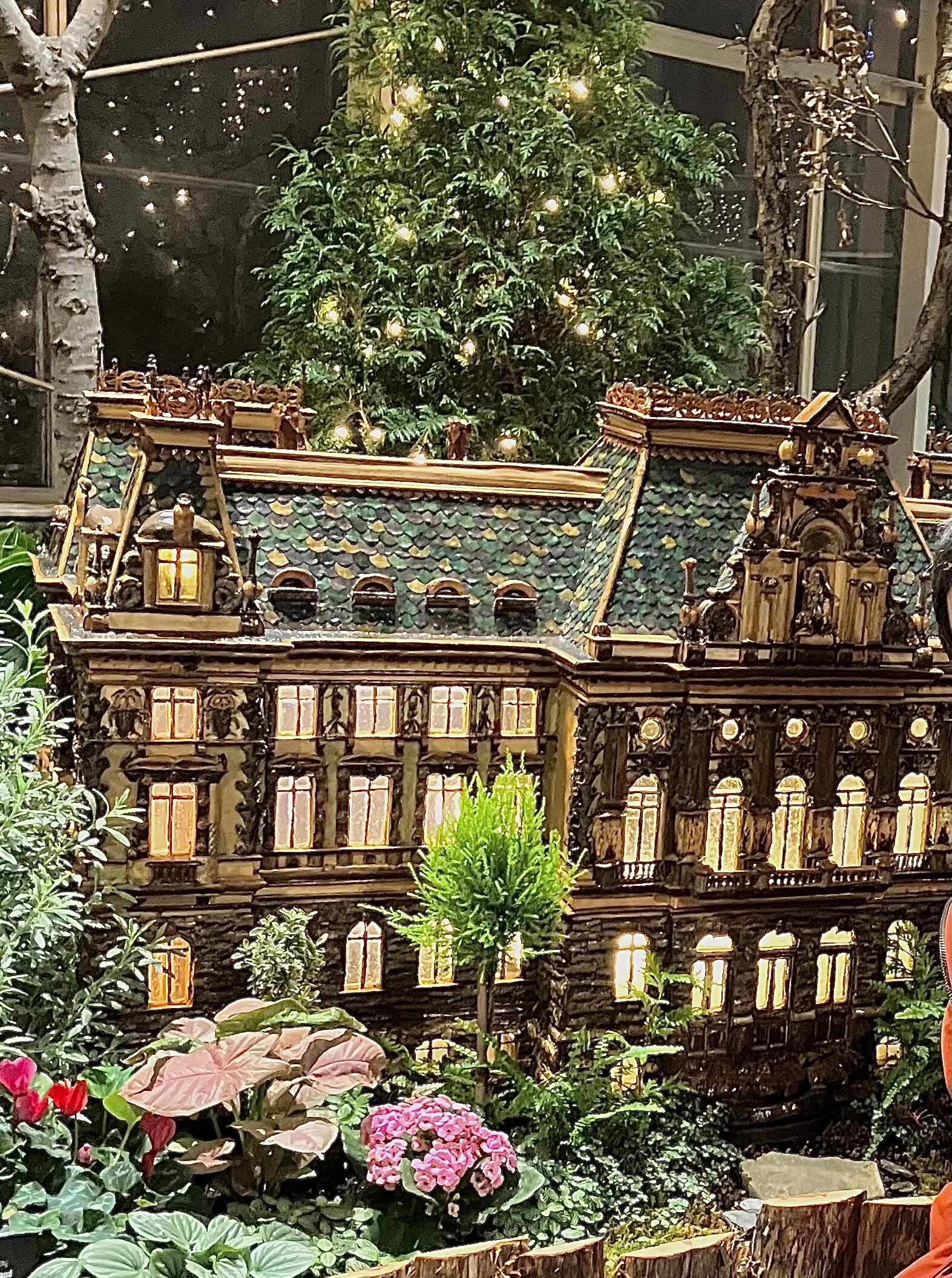 An incricate house model for holiday season at Meijer Gardens & Sculpture Park