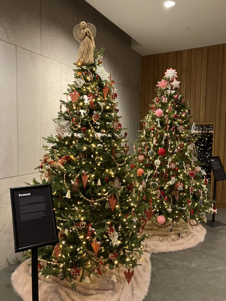 A Denmark and Russia themed Christmas tree at Meijer Gardens & Sculpture Park