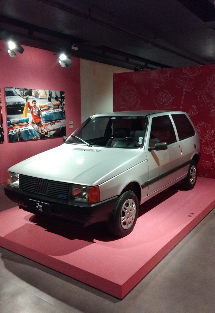 A vintage whit Fiat at the Fiat museum in Belo Horizonte