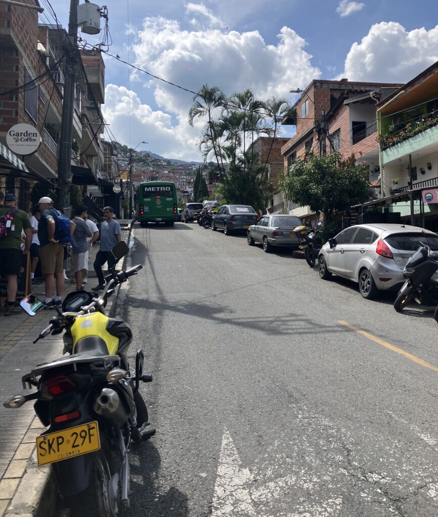 A residential street in Comuna 13, Medellín Colombia