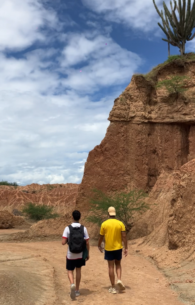 Walking through Tatacoa Desert in Colombia